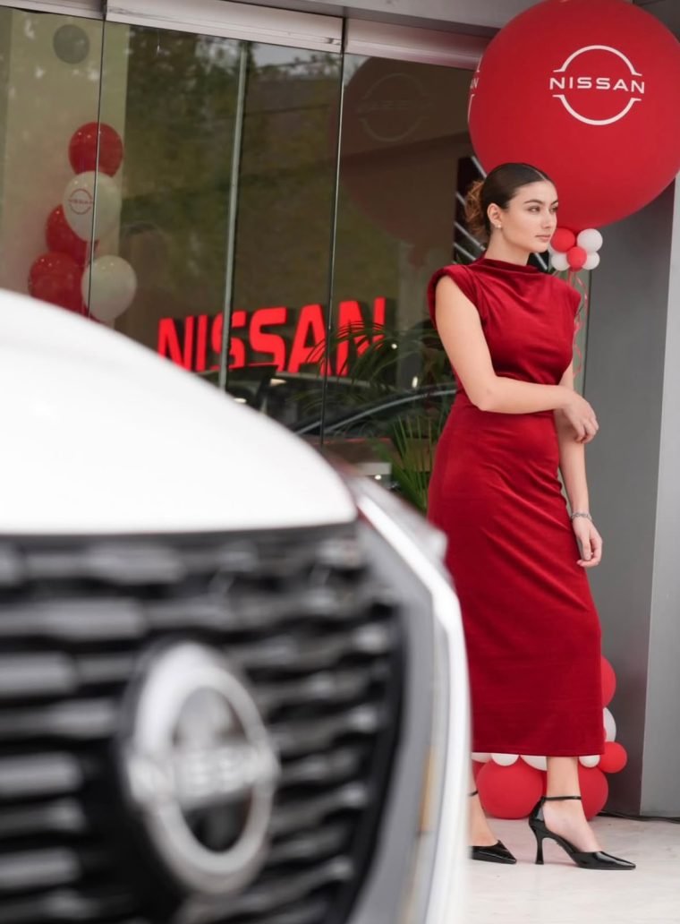 A Nissan model launch event with staffed reception.